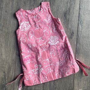 Lilly Pulitzer dress size 4T pink and white roses and butterflies dress